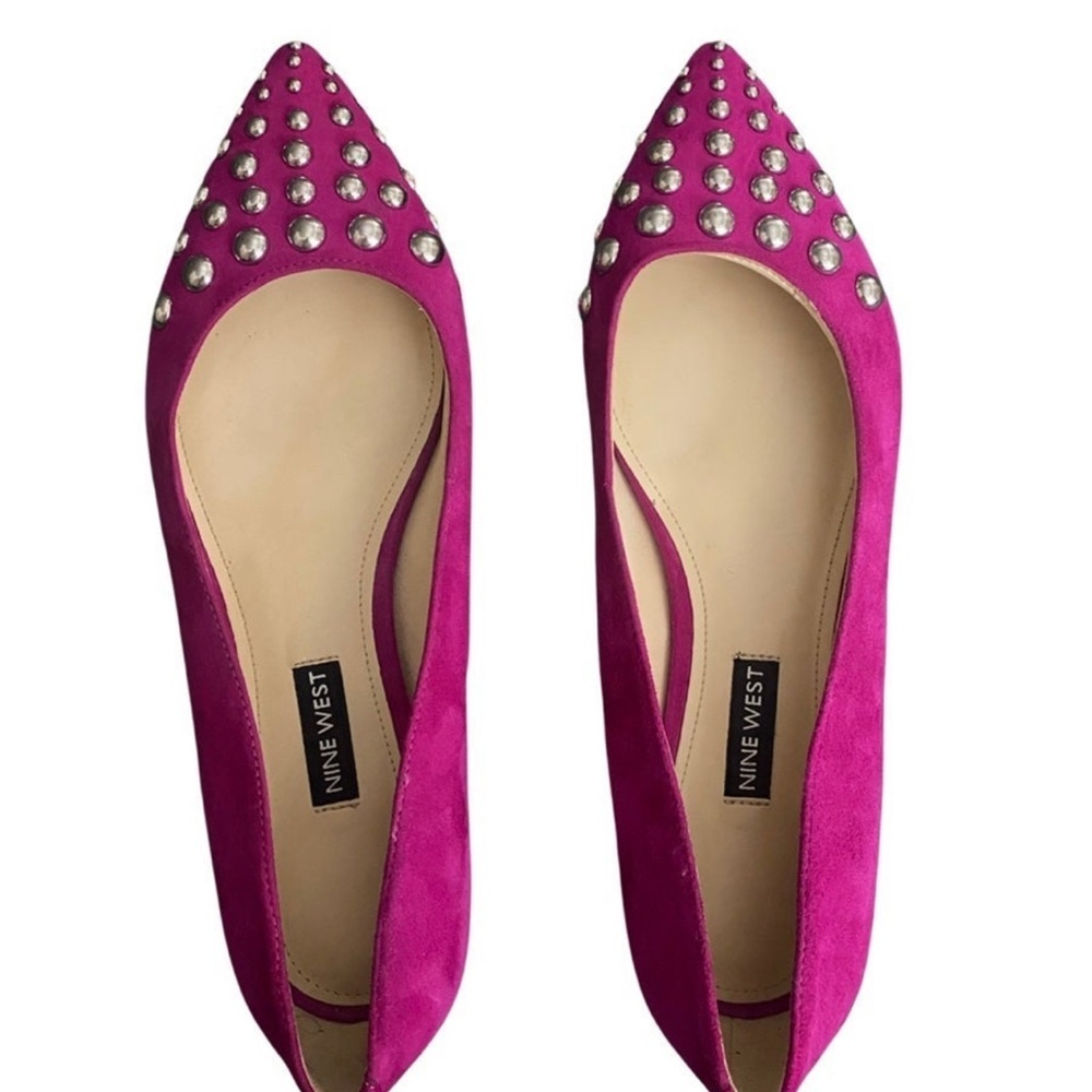 Nine West Fuchsia Studded Loafers